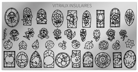 Plaque de stamping vitraux insulaires